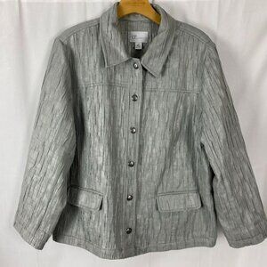 The Tog Shop Gray Button Down Blazer Jacket Women'‎ s 18